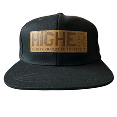 6 Panel Trucker Snapback Hat Leather Patch Original Logo